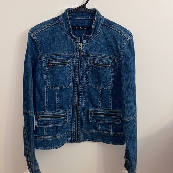 City UNLTD Nordstrom Bomber Style Jean Jacket 8 - Picture 2 of 7